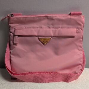 Pegaso Rose Pink Nylon Crossbody Bag